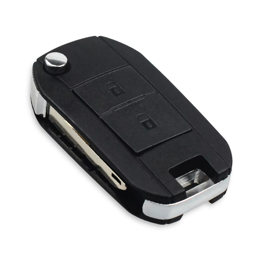 KEYYOU Flip Klapp Schlüsselhülle für Peugeot 206 207 und Citroen Fernbedienung mit 2 Tasten, Schwarz - Bild 3