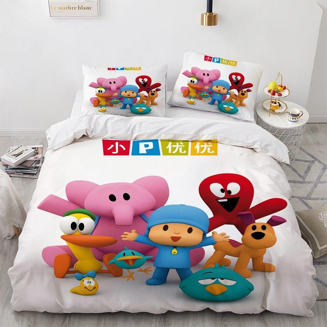 Pocoyo Bettwäsche Set aus Mikrofaser-Polyester mit 3D-Druck, 3-teilig, Multicolor, B/H: 135 x 200 cm - Bild 1