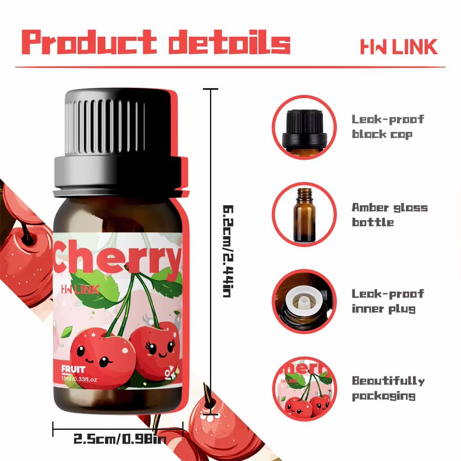 HWLINK Ätherisches Kirschöl für Aromatherapie und Hautpflege, 10 ml - Bild 4