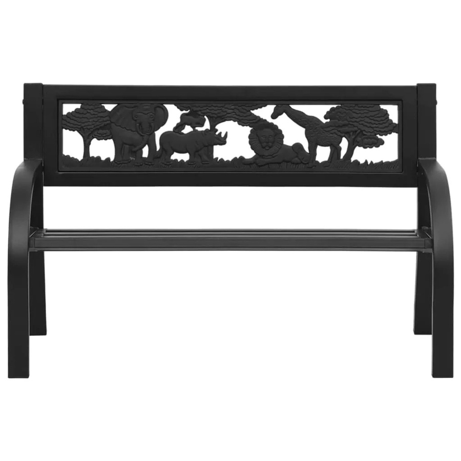 vidaXL Kinder-Gartenbank aus Stahl in Schwarz, Breite: 86 cm - Bild 2