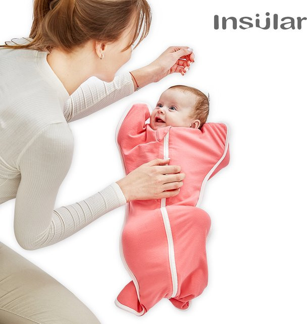 Insular Baby Wickeldecke aus Baumwolle mit Reißverschluss für Frühling und Herbst, Farbe: Pink - Bild 1