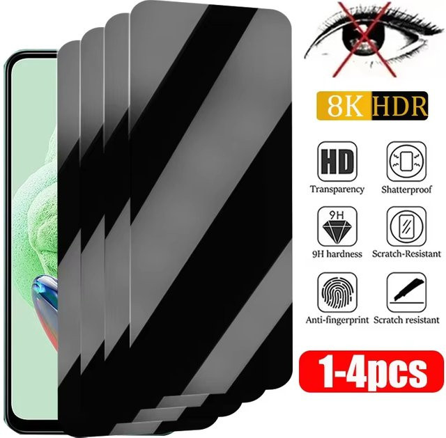 Xiaomi Sichtschutzfolie aus gehärtetem Glas für Poco F7 Ultra F7 Pro F6 X7 X6 Pro X5 X3 NFC M7 Pro 5G M6 C65 C61 C55 C40 transparent - Bild 1