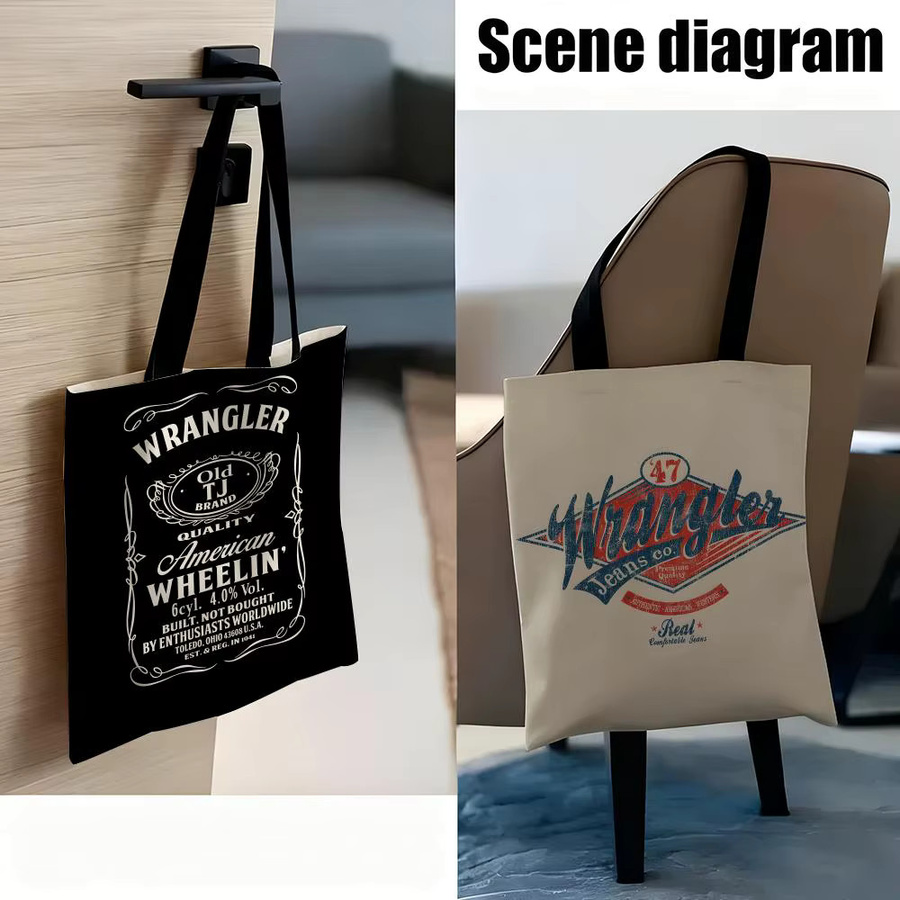Wrangler Canvas-Schultertasche mit großem Fassungsvermögen in Schwarz - Bild 2