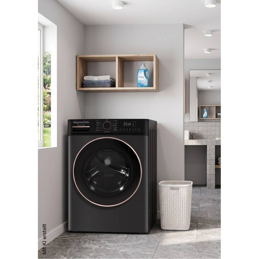 Wolkenstein Waschmaschine WA8-15TCAGW Frontlader Schwarz B/H/T: 60 x 84,7 x 52 cm mit 8 kg Waschkapazität - Bild 3