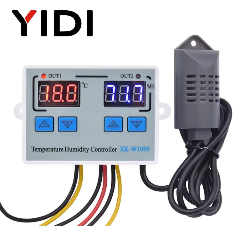 YIDIELE Digitales Hygrometer und Thermometer mit Temperatur- und Feuchtigkeitsregler in Weiß - Bild 1