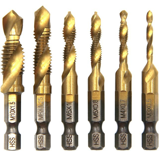 6-teiliges HSS-Stahlbohrer-Set M3-M10 mit Titanbeschichtung in Multicolor - Bild 1