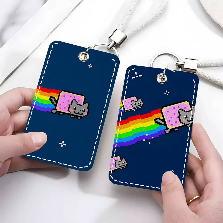 Schlüsselanhänger N-nyan Cat, Leder, Kartenetui - Bild 3