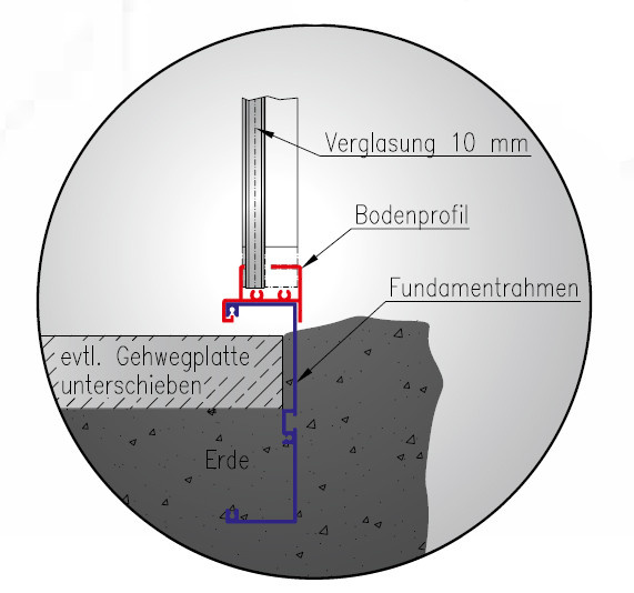 KGT Alu-Fundamentrahmen für Gewächshaus Linea I in Silber - Bild 2