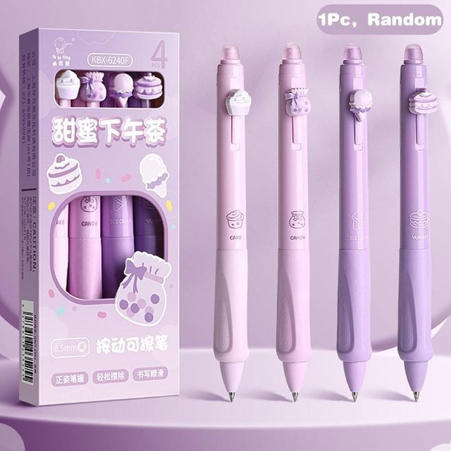 Pandair Radierbarer Kugelschreiber mit Cartoon Capybara und Panda Design, schnelltrocknender Druck-Neutralstift in Mehrfarbig - Bild 1