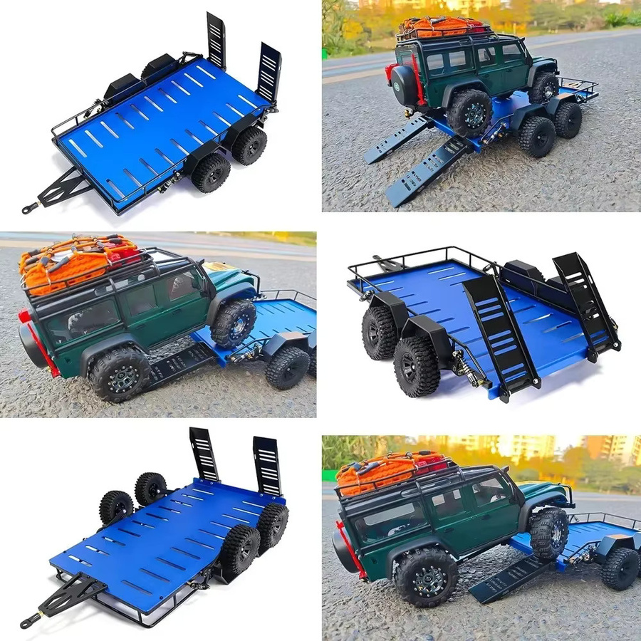 TIMEA Autoanhänger, Metall, 1:18, Blau, Zubehör - Bild 2