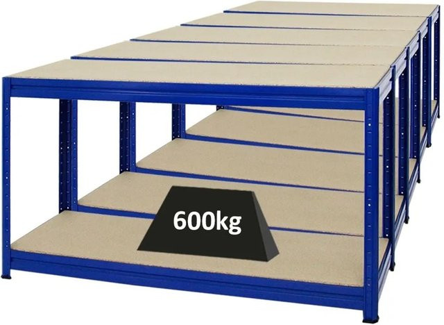 PROREGAL Dino Werkbank, 5er Set, höhenverstellbar, Blau, H x B x T: 90 x 160 x 60 cm, Traglast 600 kg - Bild 1
