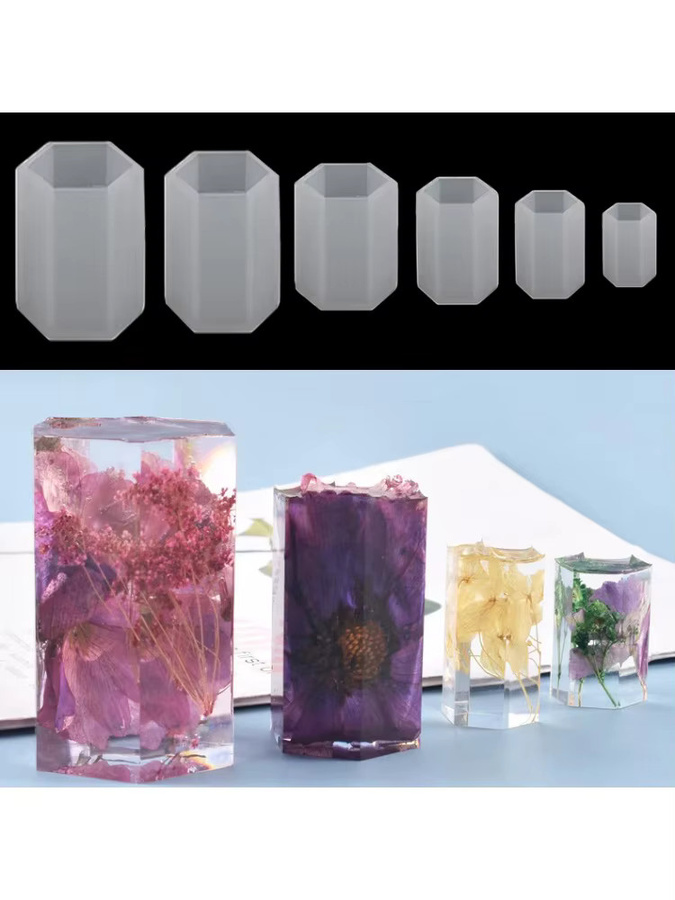 YAKAMOZ Silikonform in sechseckiger Prismaform für Epoxidharz und DIY-Dekorationen - Bild 3