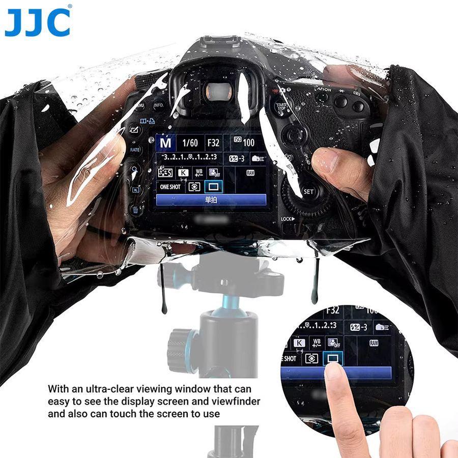 JJC Tragbarer Wasserdichter Kamera Regenschutz für Canon Nikon Sony und Olympus in Schwarz oder Grau - Bild 4