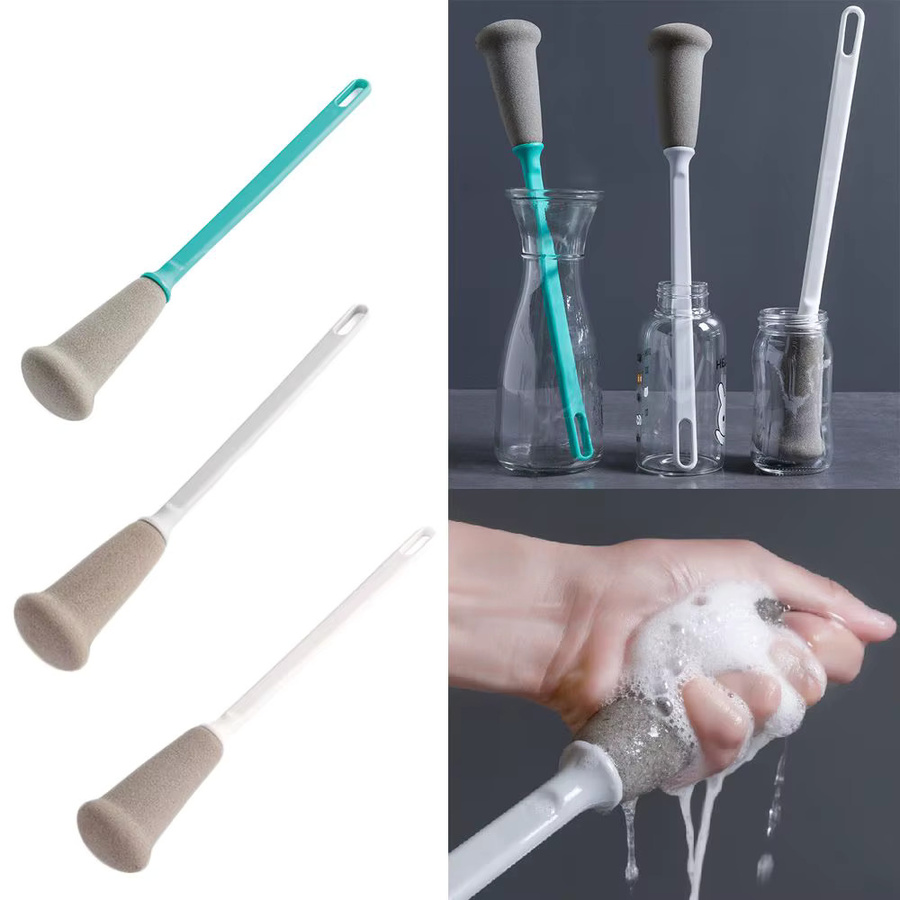 Reinigungsbürste mit langem Griff für Thermo-Becher, Glasflaschen und Weingläser, Grau, Länge: 30,5 cm - Bild 4