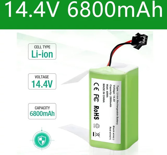 DAWEIKALA Li-Ion Akku 14,4 V 6800 mAh für Conga 990 1090, Tesvor X500, Ecovacs Deebot N79 N79S DN622 und Eufy RoboVac 11 11S RoboVac 30 - Bild 1