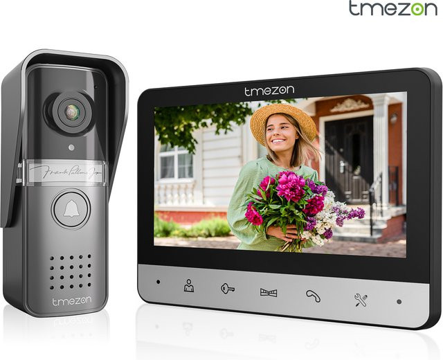 TMEZON 4-Draht-Video-Türsprechanlage mit 7-Zoll-Farbdisplay und 120 Grad Weitwinkelkamera zur Haussicherheit - Bild 1