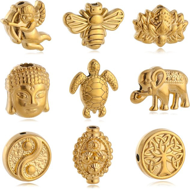 DOOYIO Charms Perlen, Edelstahl, Gold, Unisex - Bild 1