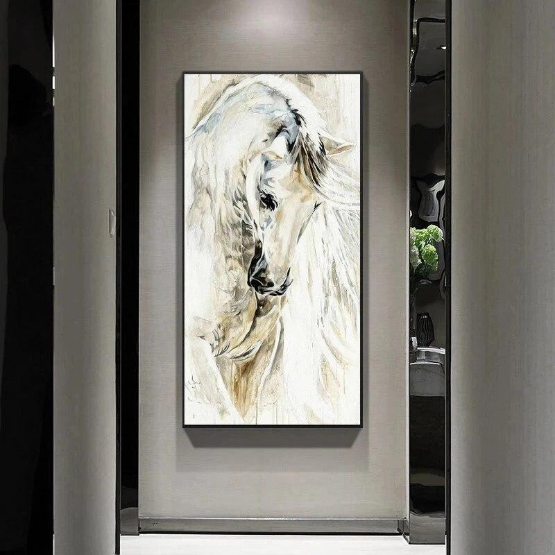 Abstraktes Pferd Leinwandgemälde von iaidegou-2, modernes Kunstwerk für Wohnzimmer und Büro, Mehrfarbig, B x H: 50 x 150 cm - Bild 5