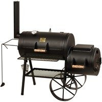 Joe's Barbeque Smoker JOE's 16" Classic Offset Grill aus Edelstahl in Schwarz mit Thermometer und Rädern - Bild 1