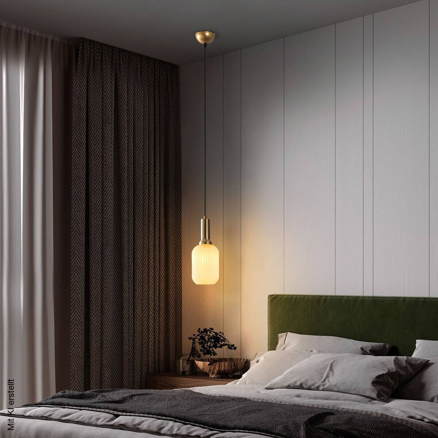 Opviq Pendelleuchte Asker in Gold aus Glas und Metall mit E27 Fassung, Breite: 13 cm, Höhe: 118 cm, Tiefe: 13 cm - Bild 2
