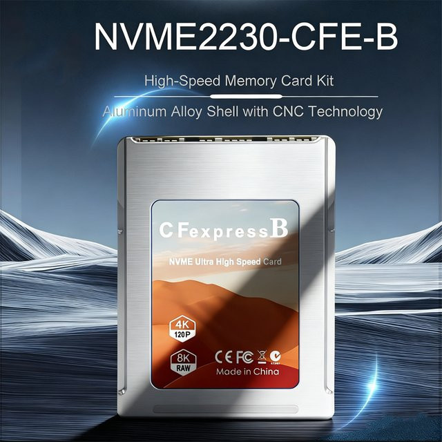 T.F.SKYWINDINTL NVMe-zu-CFexpress B Adapter Kit in Silber für M.2 2230 SSDs mit PCIe 4.0 Unterstützung für Kameras - Bild 1
