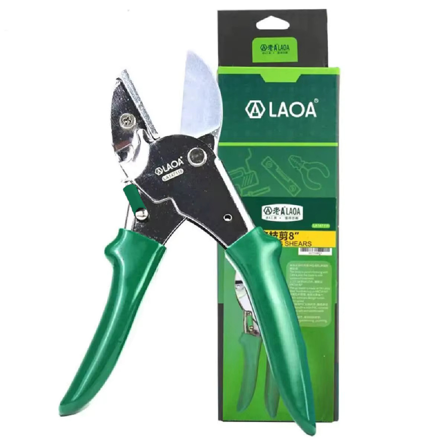 LAOA Gartenschere 8 Zoll in Grün mit rostfreier SK5 Stahlklinge und Sicherheitsverriegelung für 15-20mm Schnittkapazität - Bild 2