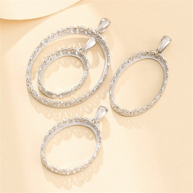 HAOLYNJOY Anhängerfassung, 925 Silber, Weißgoldplattiert, Unisex - Bild 1