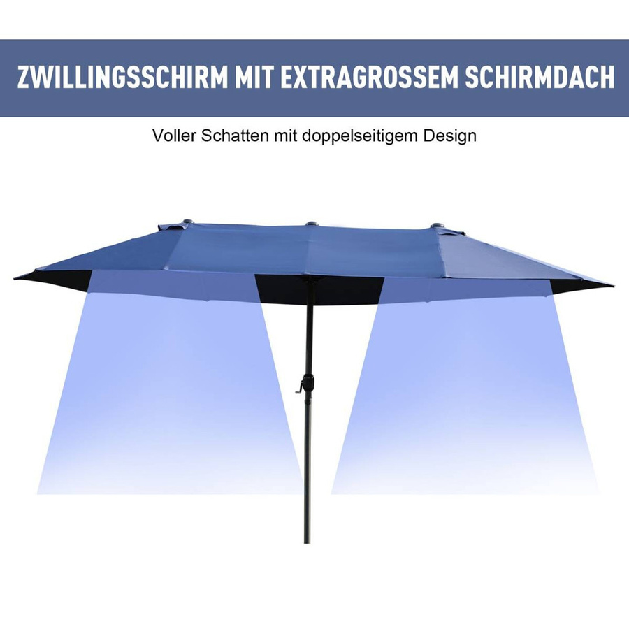 Outsunny Sonnenschirm aus Polyester und Stahl in Blau, B/H/T: 270 x 240 x 460 cm - Bild 4
