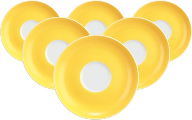 Seltmann Weiden Teeuntertassen Liberty Pure Colors Gelb aus Porzellan 6er Set Durchmesser: 13 cm - Bild 1