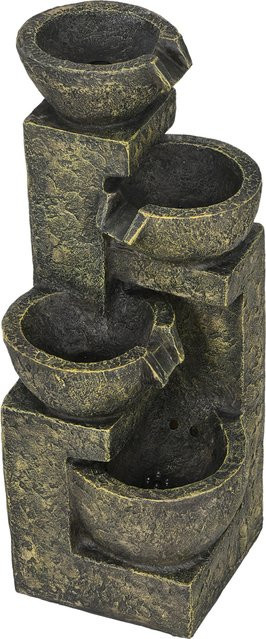 Outsunny Gartenbrunnen Springbrunnen mit einstellbarer Strömung in Schwarz aus Kunstharz - Bild 1