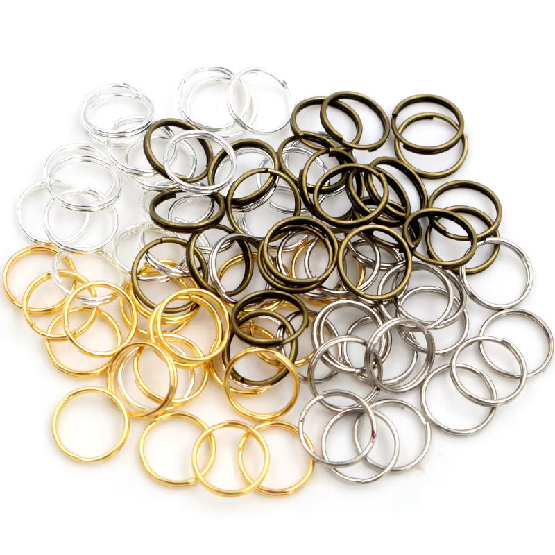 Wadsfred Biegeringe, Doppel Schleifen, Gold/Silber überzogen, 4-10mm - Bild 2