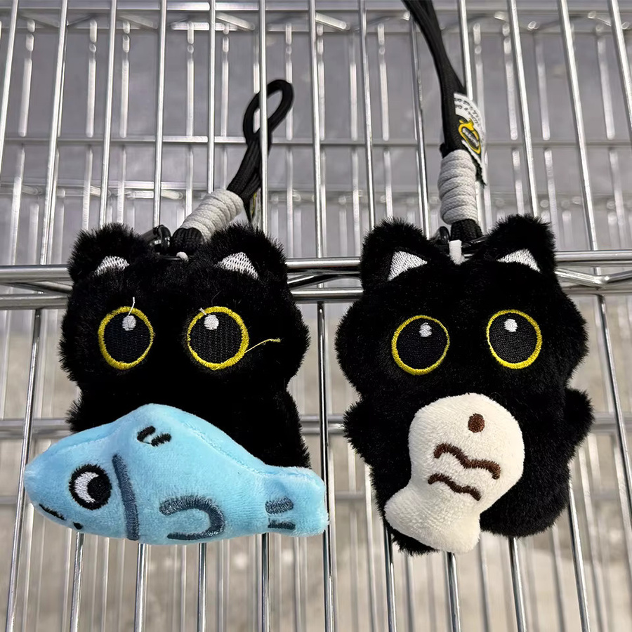 Yupsk Anhänger schwarze Katze Plüsch, Damen - Bild 2