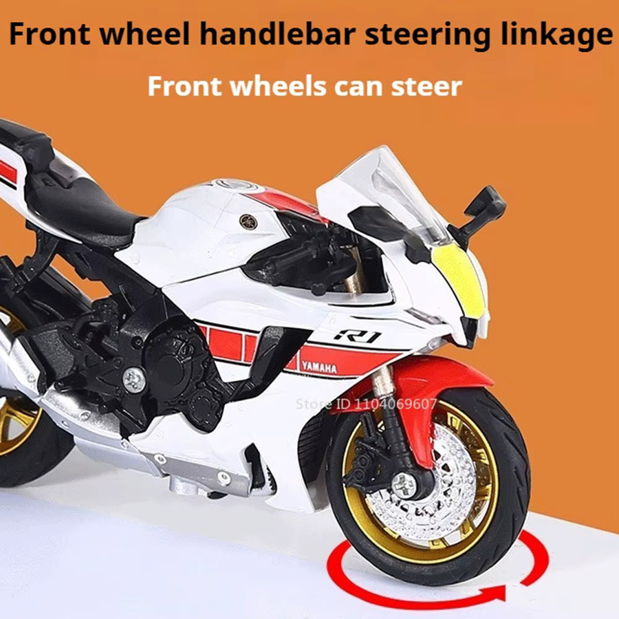 MAKEDA Miniatur-Motorrad-Spielzeugmodelle, 1:18, Metall, Blau - Bild 3
