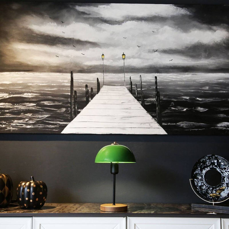 Opviq Tischleuchte grün aus Metall, skandinavisches Design, E27, B/T/H: 23 x 23 x 38 cm - Bild 2