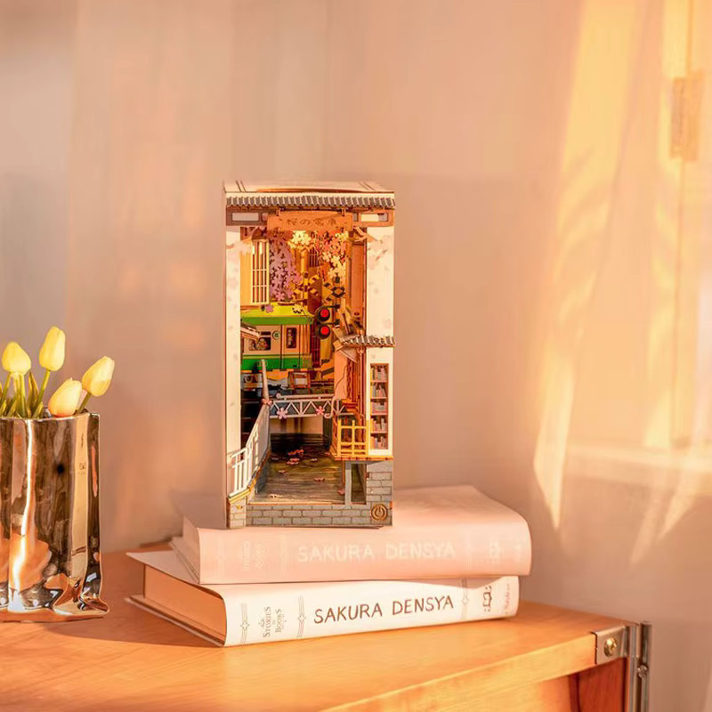 Robotime Rolife Book Nook DIY Puppenhausmöbel Modellbausatz mit LED-Licht, Multicolor - Bild 2