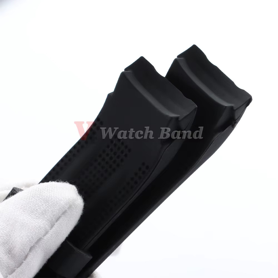 nxalp Uhrenarmband Silikon, Schwarz, Unisex, 18 20 22 24mm - Bild 4