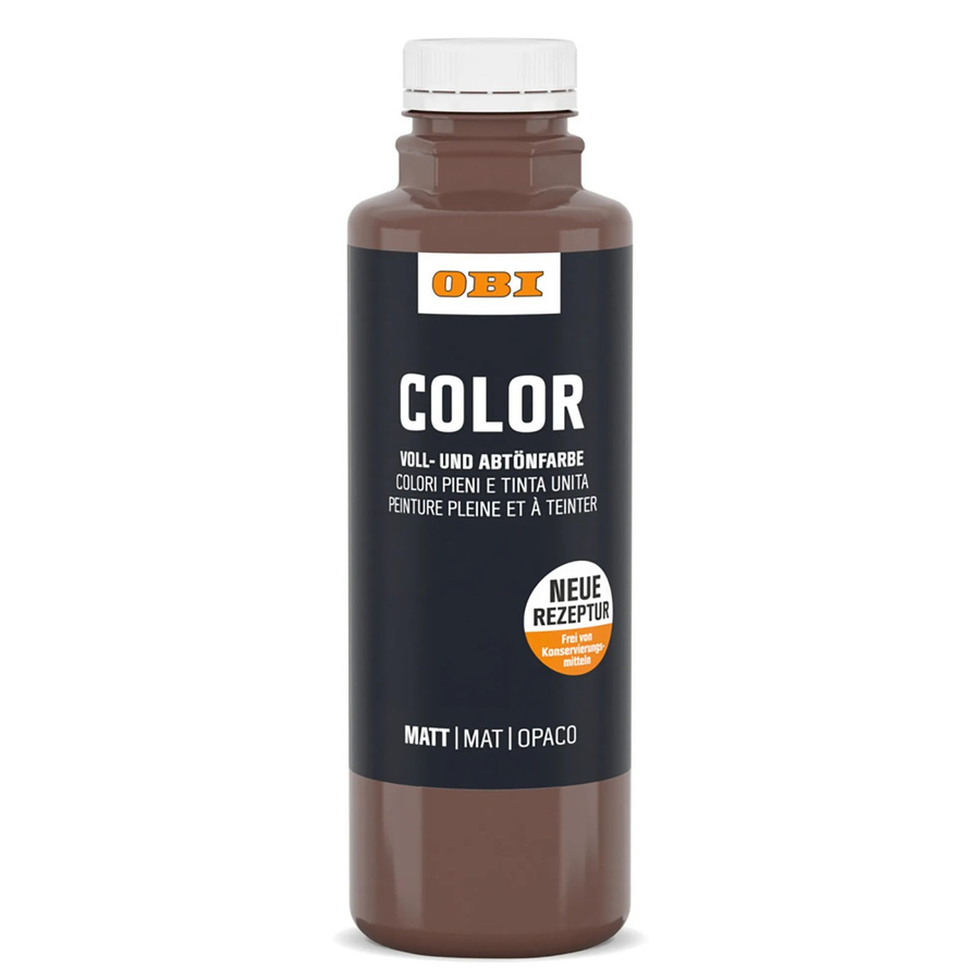 OBI Color Voll- und Abtönfarbe Dunkelbraun, wasserbasierte Dispersionsfarbe für Putz, 500 ml - Bild 2