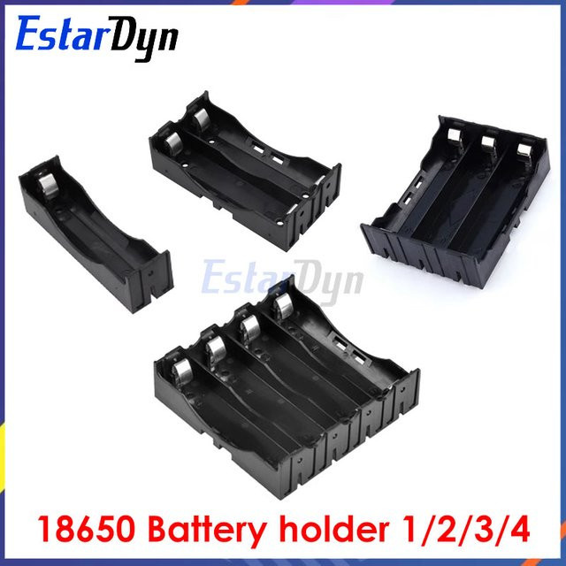 Estardyn ABS 18650 Batteriegehäuse-Halter Aufbewahrungsbox für 1–4 Akkus in Schwarz - Bild 1