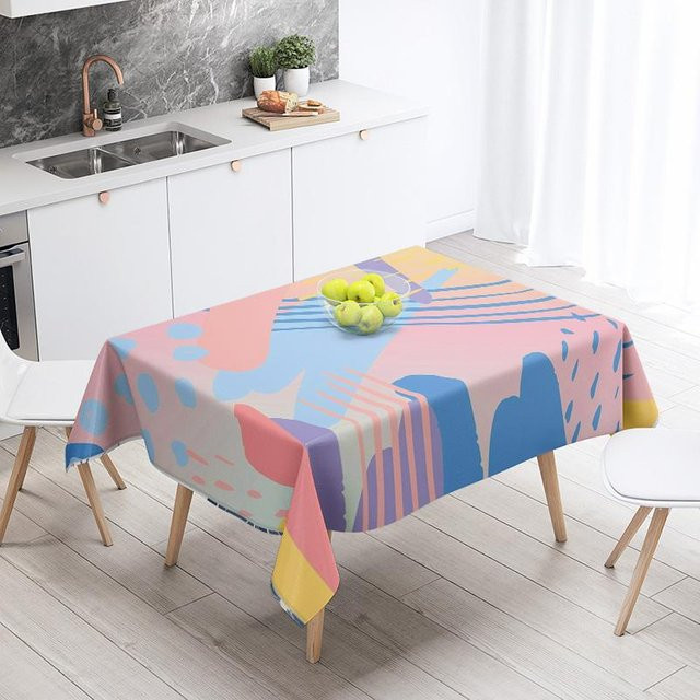 JMG Household Supplies Tischdecke mit geometrischem Design, modern und wasserabweisend, B/B: 140 x 200 cm, Mehrfarbig - Bild 1
