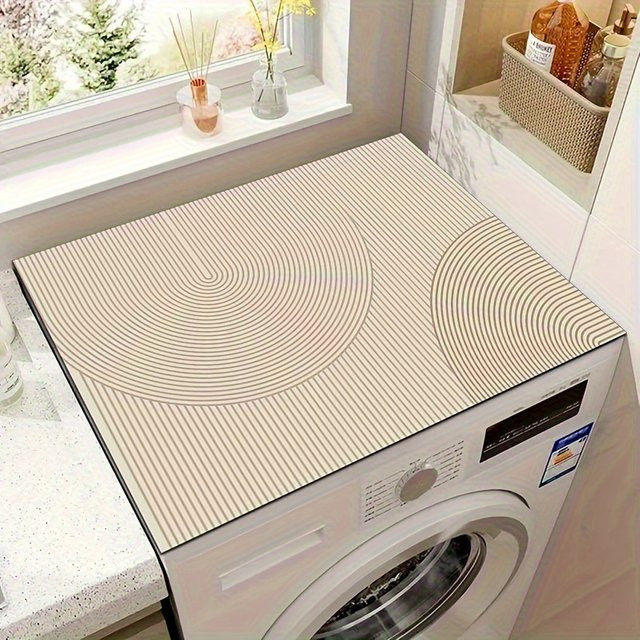 VIKAMA Waschmaschinen-Abdeckmatte in Beige, wasserabsorbierend und rutschfest - Bild 1