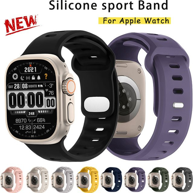 OAKCHARM Uhrenarmband Silikon, Schwarz, Unisex - Bild 1