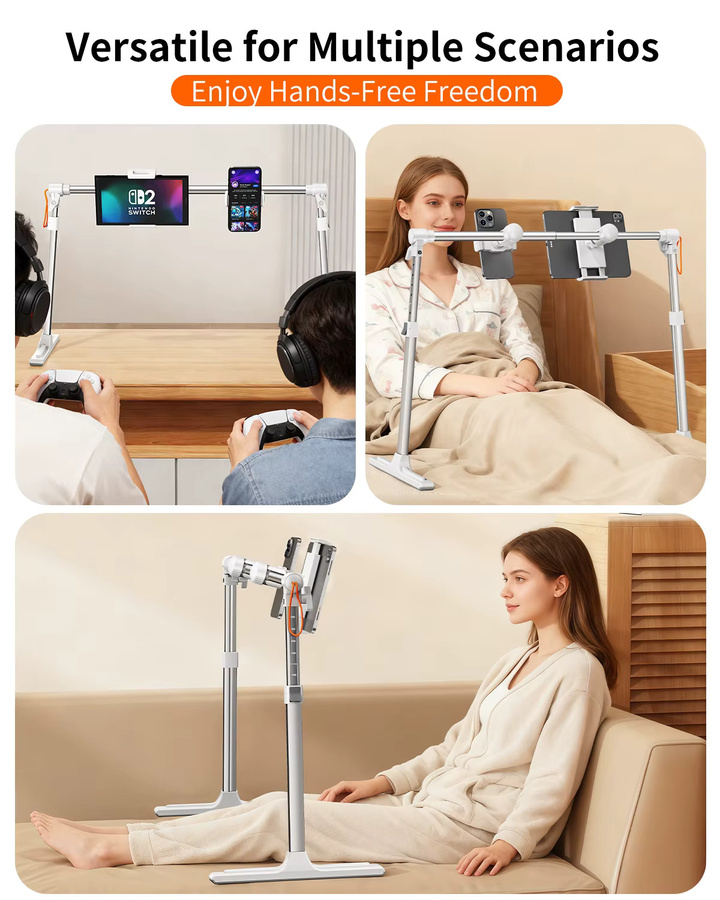 EARY Tablet-Ständer und Telefonhalter für Bettgestelle, höhenverstellbare Halterung für iPhone, Samsung und iPad von 4,7 bis 12,9 Zoll - Bild 3