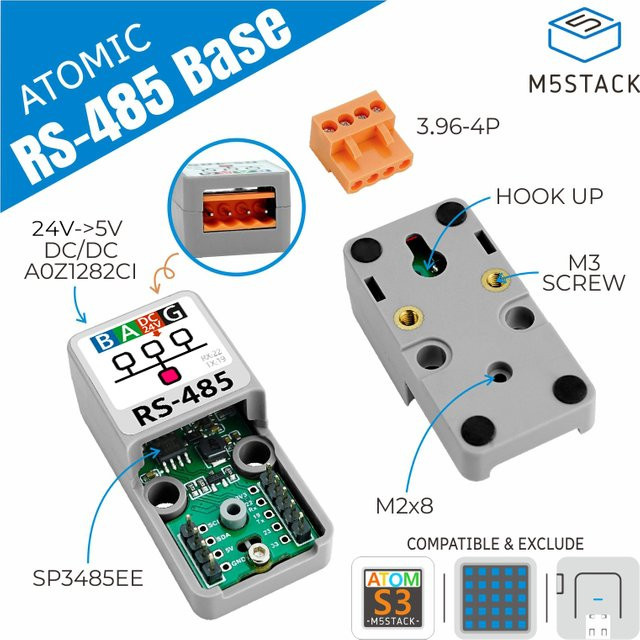 M5Stack ATOMIC RS485-Basis TTL-RS485-Converter in Grau - Bild 1