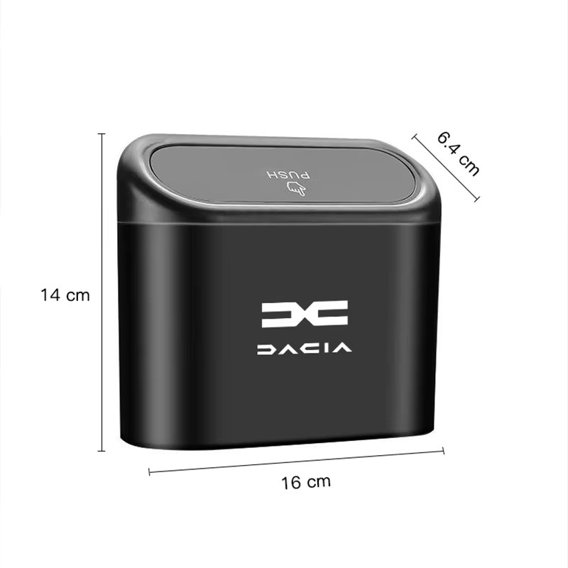 Dacia Mülleimer für das Auto in Schwarz mit Autologo als praktischer Müllbehälter und Aufbewahrungseimer für Dacia Duster, Sandero, Bigster, Dokker, Jogger und Logan, B/T/H: 14,0 x 16,0 cm - Bild 2
