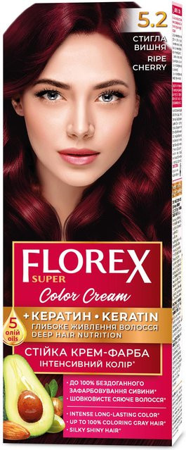 Florex Super permanente Haarfarbcreme, Ripe Cherry 5.2 - Bild 1