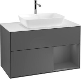 V&B Waschtischunterschrank Finion 100 in Anthrazit lackiert, Breite: 100 cm, Höhe: 50,1 cm, Tiefe: 50,1 cm - Bild 1