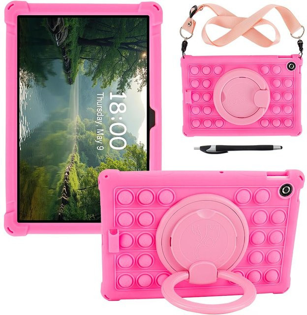 Kinderhülle für Lenovo Tab M10 K10 2nd Gen TB-311FU TB-311XU 10,1 Zoll mit Schultergurt und Stift in Rosa - Bild 1