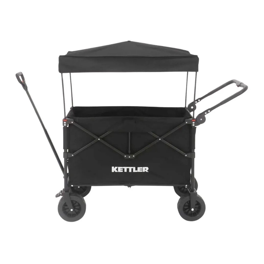 Kettler Bollerwagen EASY in Schwarz mit Bremse und verstellbarem Griff - Bild 2