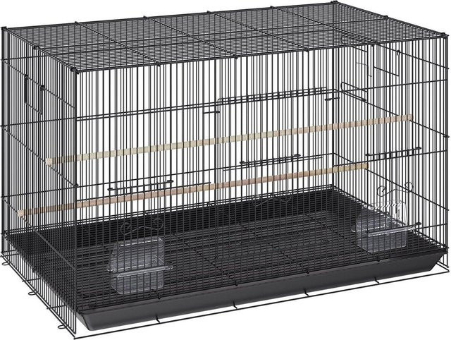 Buying Solutions MB Vogelkäfig aus Kohlenstoffstahl mit Rollständer und Schublade, Schwarz, 30 Zoll - Bild 1