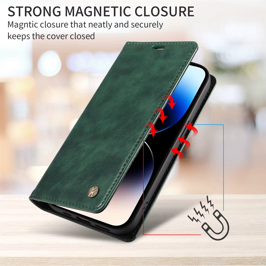 Lederne Brieftasche als Flip-Hülle für Xiaomi Redmi Note 10 11 12 13 14 Pro Plus mit Magnetischem Ständer in Gold - Bild 3